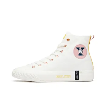 YELU x Anta Non slip Lightweight High Top Canvas Shoes Women's Milk White