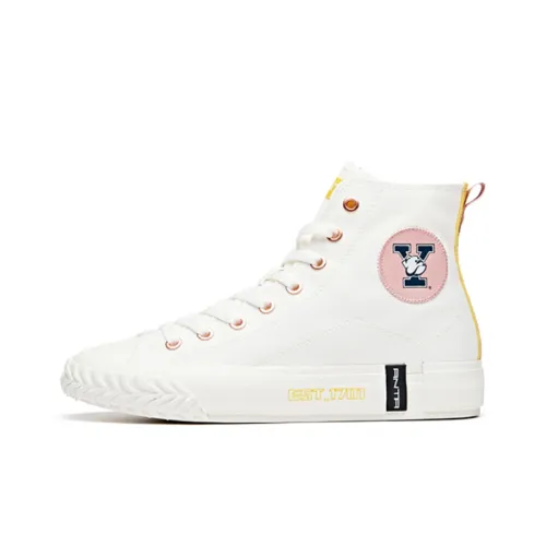 YELU x Anta Non-slip Lightweight High-Top Canvas Shoes Women's Milk White