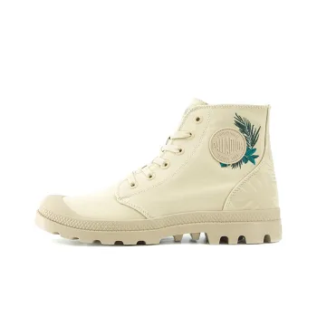 Palladium Pampa Hi Palm Camo Durable Breathable High Top Canvas Shoes Unisex Desert Yellow