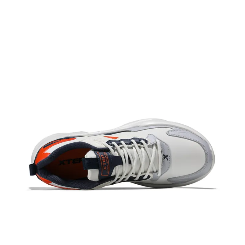 XTEP Chunky Sneakers Men Low Top White/Gray/Blue-2