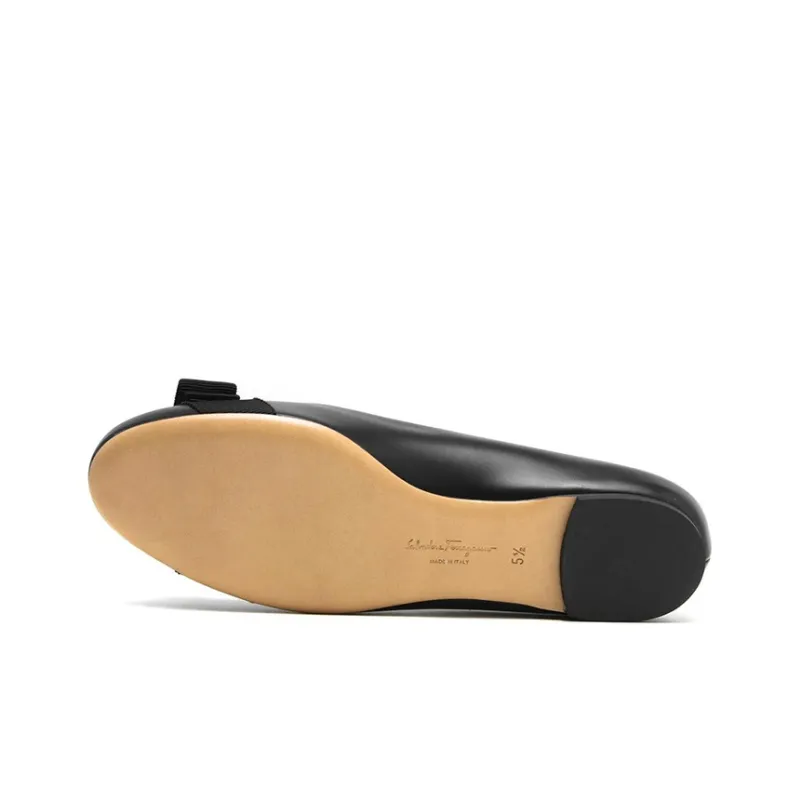FERRAGAMO Vara Leather Ballerina Shoes-4