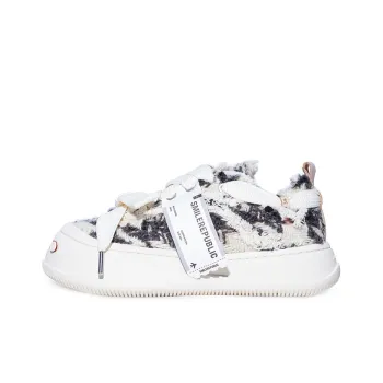 SMILEREPUBLIC Cheese Cat Low Top Canvas Shoes Unisex Black White