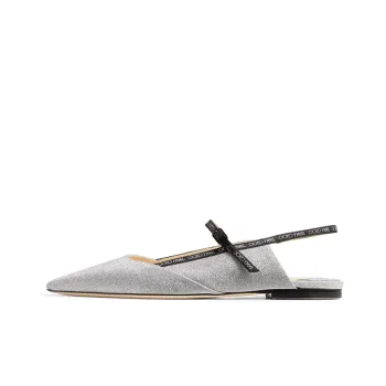 Jimmy Choo Zhou Yangjie Ree Flat Pumps Women's Casual Shoes Women's Silver