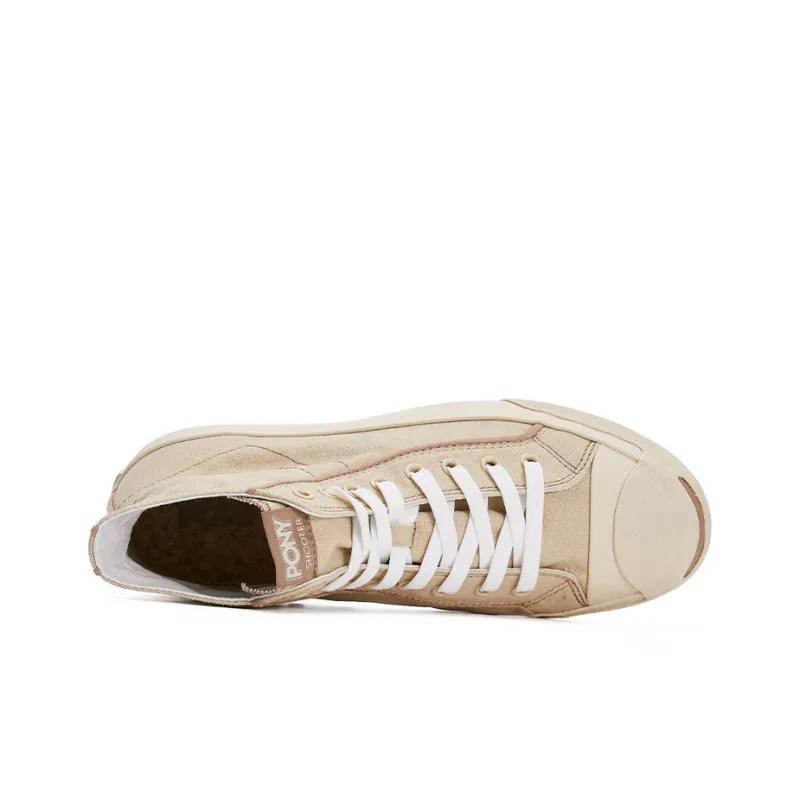 PONY Shooter K Abrasion Resistant High Top Canvas Shoes Unisex Ecru-2