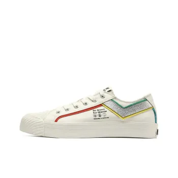 PONY Anti Slip Wear Resistant Breathable Lightweight Balance Support Low Top Canvas Shoes Unisex White
