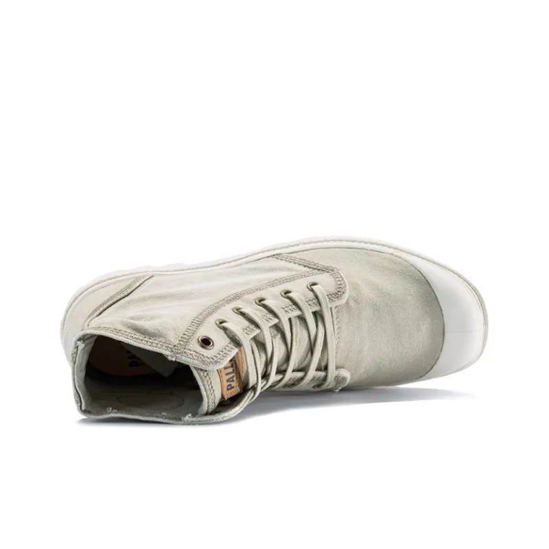 Palladium Pampa Abrasion Resistant Slip Resistant High Top Canvas Shoes Unisex Light Gray-3