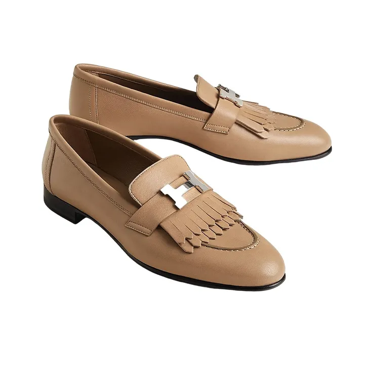 HERMES Royal Loafers Women's Nude-3