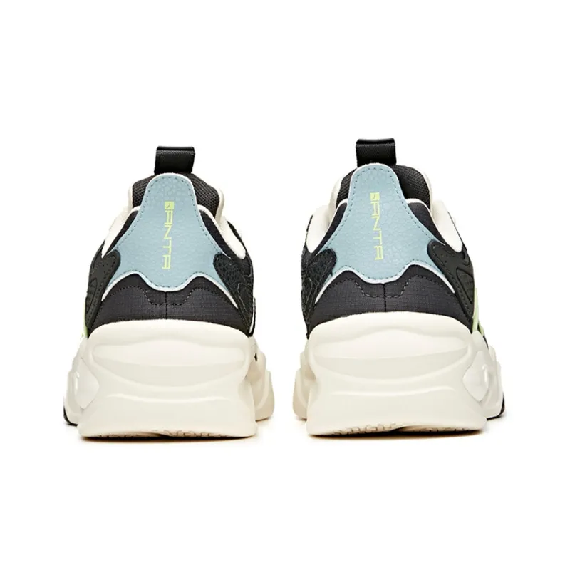 Anta Shock Absorbers Slip Resistant, Abrasion Resistant, Breathable Low Top Chunky Sneakers Men's Gray White Green-3