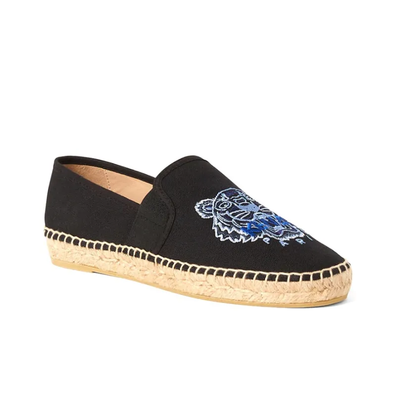 KENZO Tiger Elasticated Canvas Casual Single Shoes Women's Black-2