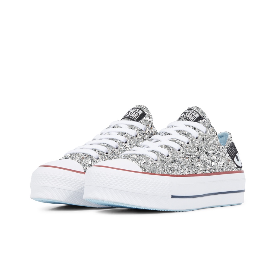 Chuck Taylor All Star Chiara Ferragni X Women s Converse Lift Ox Silver Red Women s POIZON