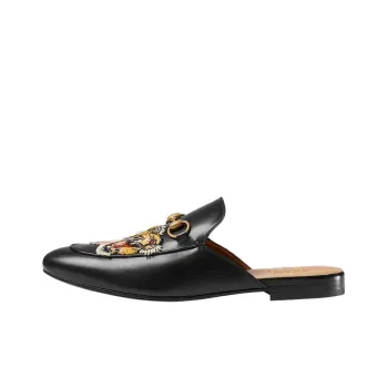 GUCCI Princetown Wrap-toe Slippers Flat Men's Black