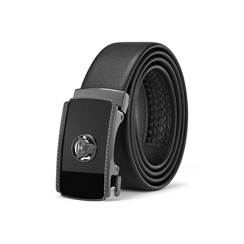 JAGUAR Belt Automatic Buckle Pants Belt Cow Leather New Arrival Casual Trendy Width  3.5cm Men's-0