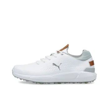 PUMA IGNITE Articulate Leather Cushioning Anti-Slip And Wear-Resistant Low-Top Golf Shoes Men's White Gray
