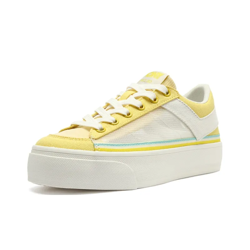 Pony Canvas Shoes Women's Low-Top Lemon Yellow-1