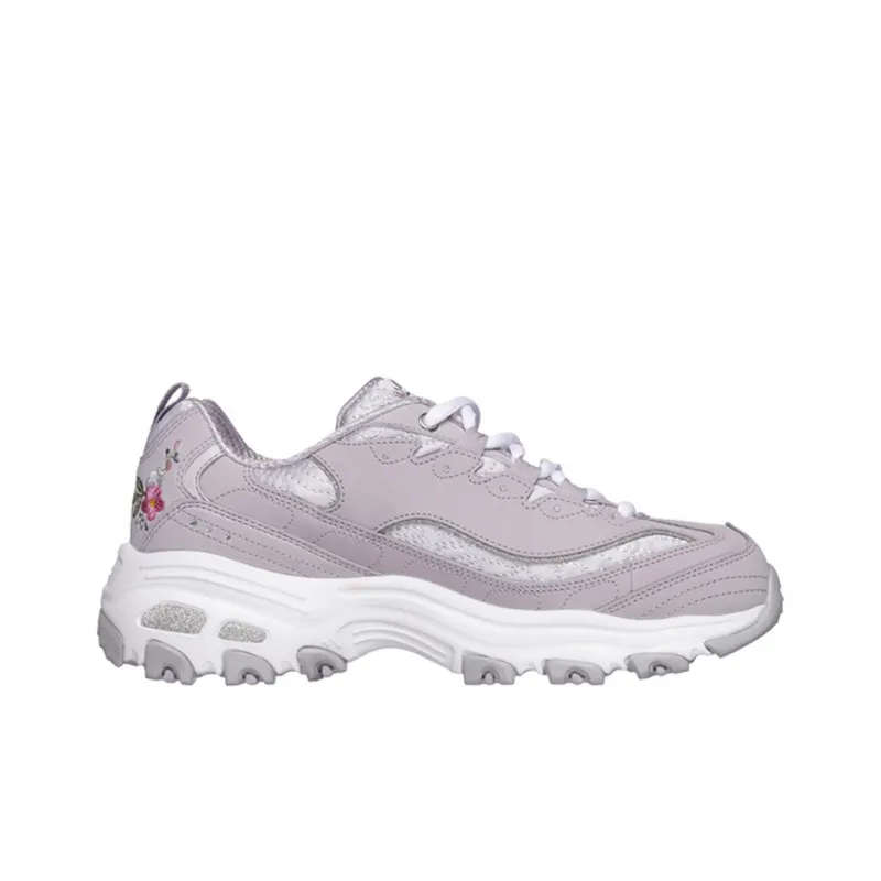 Skechers D'LITES 1.0 Cushioning Anti Slip And Wear Resistant Low Top Chunky Sneakers Women's Lavender-1