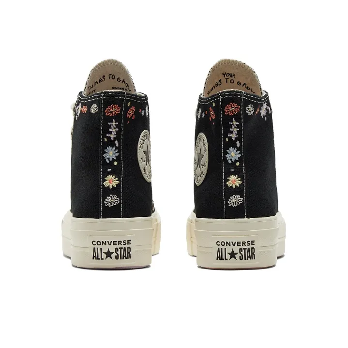 Converse Chuck Taylor All Star Lift Hi Black Floral Embroidery Women's-4