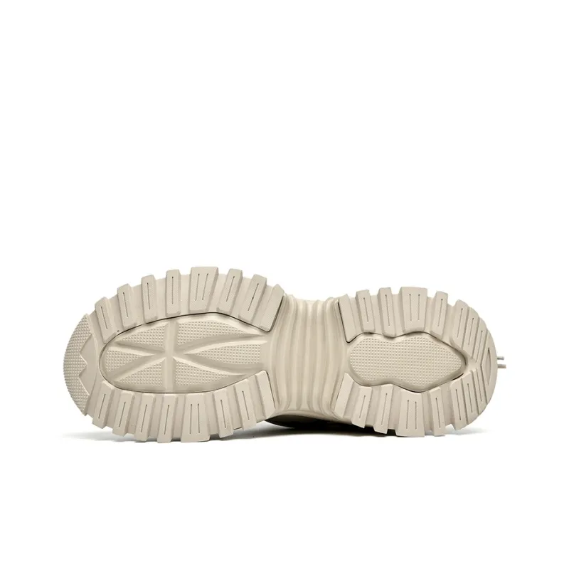 Masongarments Shark Tooth No. 2 Height Increasing Wear Resistant Low Top Chunky Sneakers Unisex Beige-5