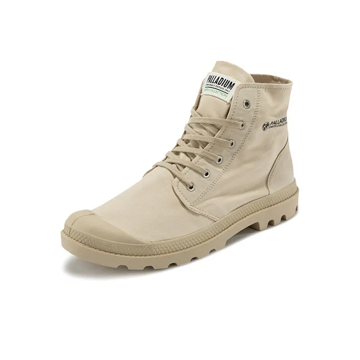 Palladium Pampa Anti Slip And Wear Resistant Breathable Cushioning High Top Canvas Shoes Unisex Desert-2