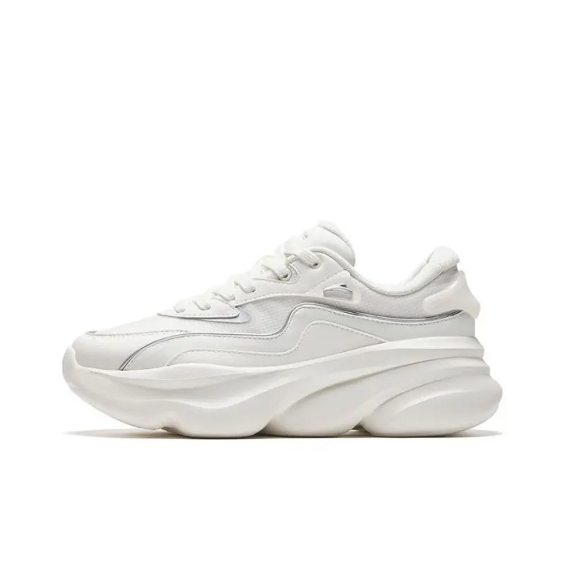 Anta Meow Shoes 3 Anti Slip Wear Resistant Low Top Chunky Sneakers Women's White-0