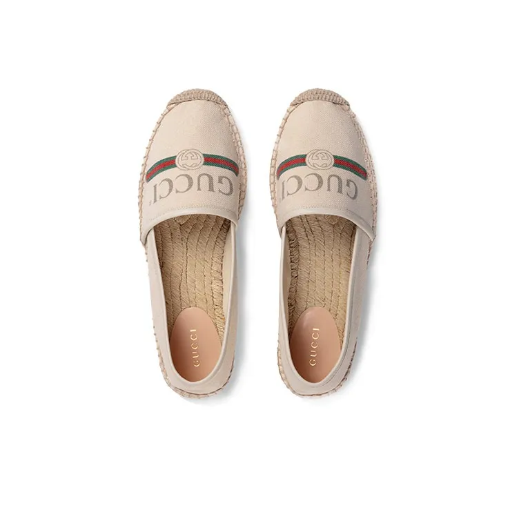 GUCCI Women's Logo Canvas Espadrilles 'Off White' Women's-3