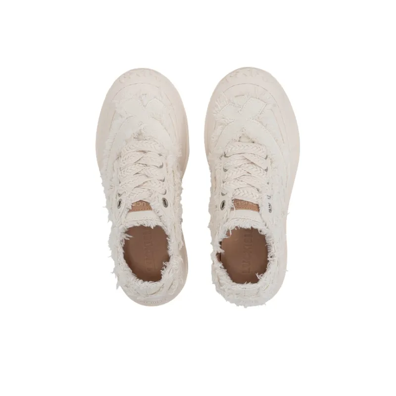 LUCKISLE Step By Step Lotus Lucky Shoes Low-Top Canvas Shoes Unisex Dopamine Dressing White-4