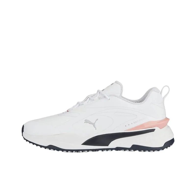 PUMA GS Fast Cushioning Anti Slip And Wear Resistant Low Top Golf Shoes Men's White Pink-0