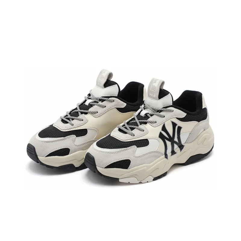 MLB Big Ball Chunky Cushioning Height Increasing Low Top Chunky Sneakers Unisex Black-2