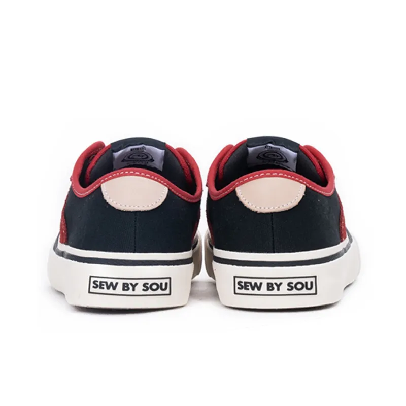SEW BY SOU Low Top Canvas Shoes Unisex Red Black-3