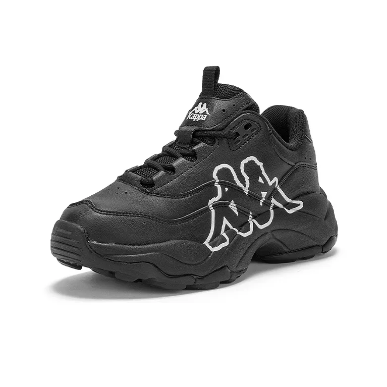 Kappa Cushioning, Slip Resistant, And Abrasion Resistant Low Top Chunky Sneakers Unisex Black-1