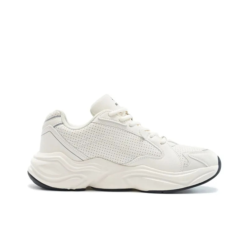 RIGORER Low Top Chunky Sneakers Men's White Red-1