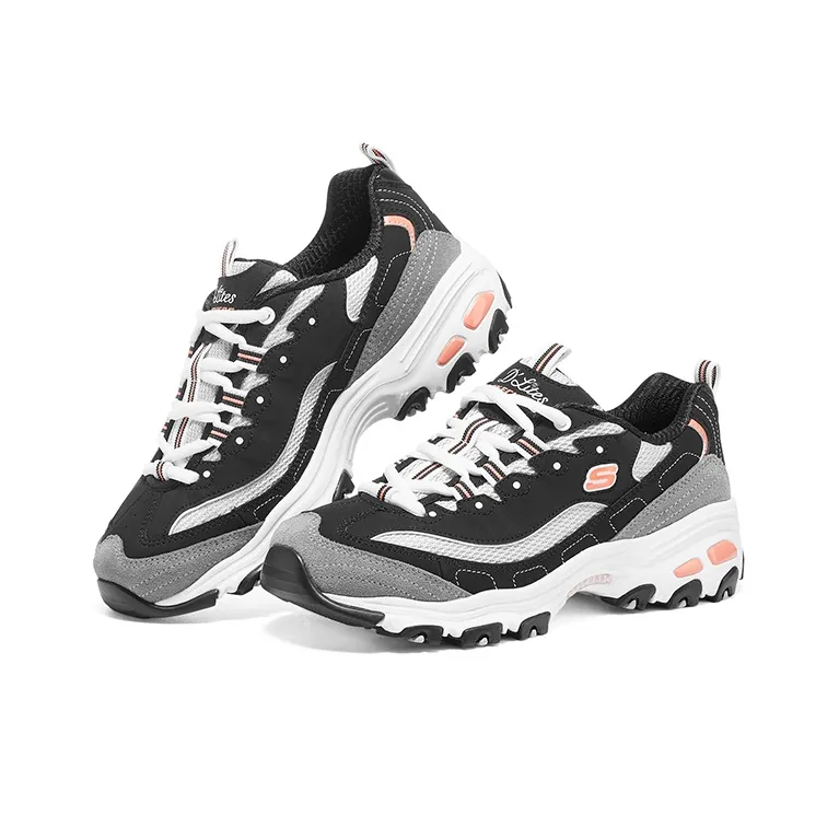 Skechers D'Lites 1.0 'Black White Gray' Women's-3