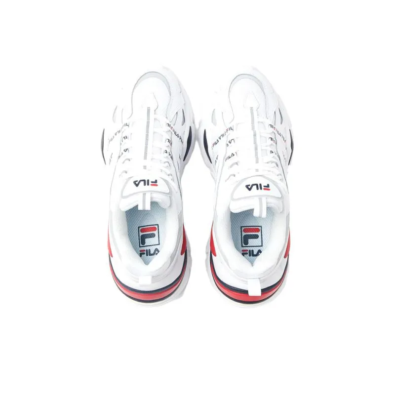 FILA Electrove Cushioning, Slip Resistant, And Abrasion Resistant Low Top Chunky Sneakers Women's White Red Black-3