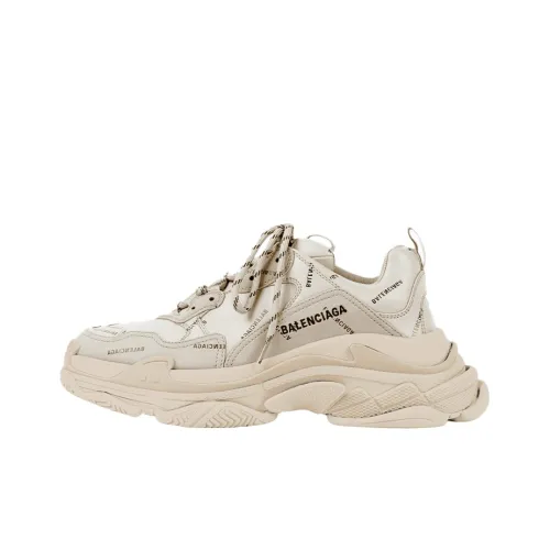 Balenciaga All Over Logo Triple S Beige Black