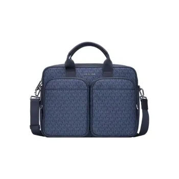 MICHAEL KORS MK Cooper PVC With Cow Leather Briefcase Regular Men's Blue