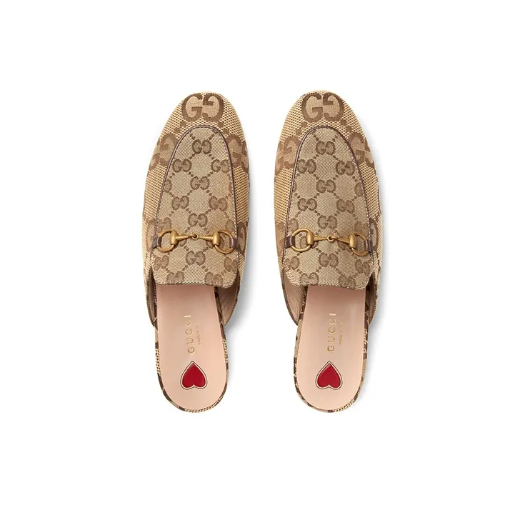 GUCCI Princetown Slipper Jumbo Gg Camel Canvas Women's-2