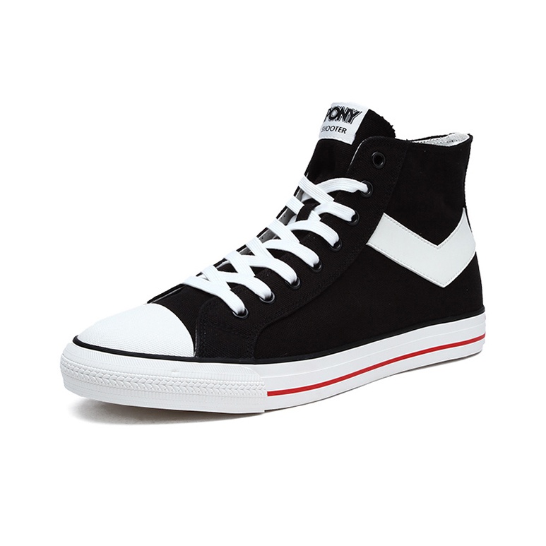 Pony Shooter Canvas Shoes Men High Top Black POIZON