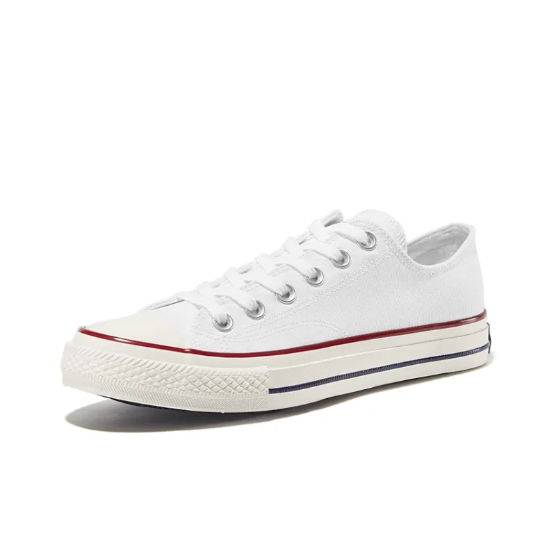 Feiyue Anti Slip Wear Resistant Low Top Canvas Shoes Unisex White-2