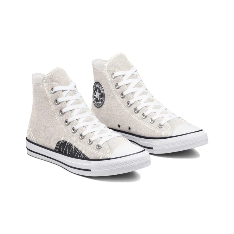 Converse Chuck Taylor All Star Expressive Craft Anti Slip Wear Resistant High Top Canvas Shoes Unisex Beige-2