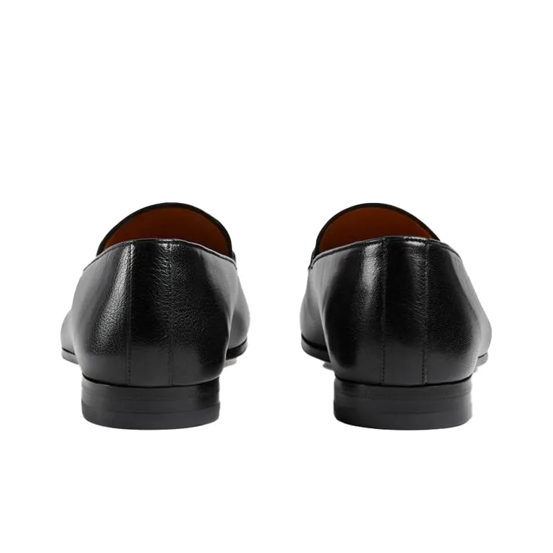 GUCCI Horsebit Casual Single Shoes Men's Black-3
