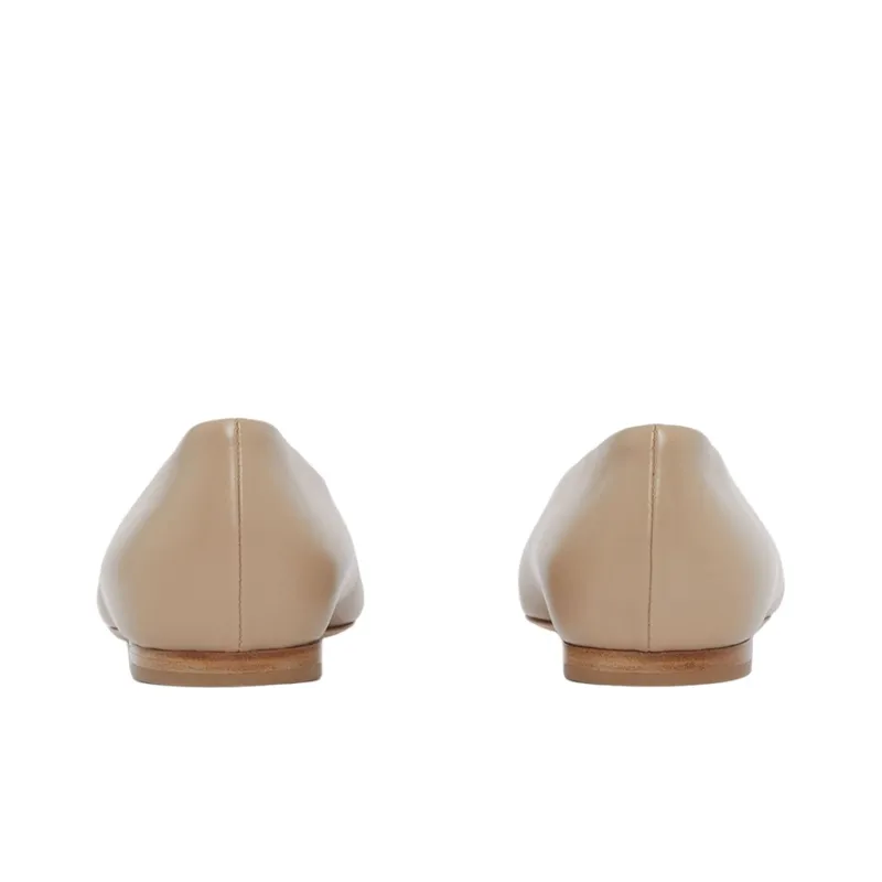 Burberry Monogram Casual Single Shoes Women's Beige-3