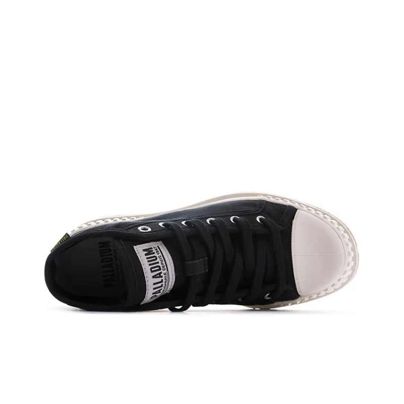 Palladium Pallashock Mid OG Durable Breathable High Top Canvas Shoes Unisex Black-3