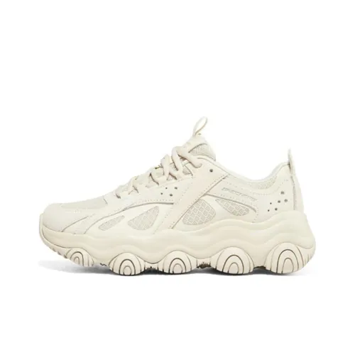 Skechers Rover X D'LITES Bubbling Bear Cushioning Anti-Slip And Wear-Resistant Low-Top Chunky Sneakers Women's Beige