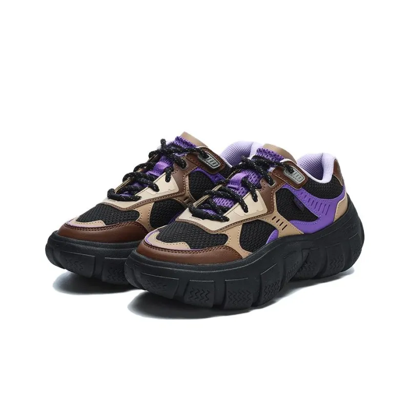 FILA BOLLA Bolla Anti Slip Wear Resistant Low Top Chunky Sneakers Women's Black Purple-2