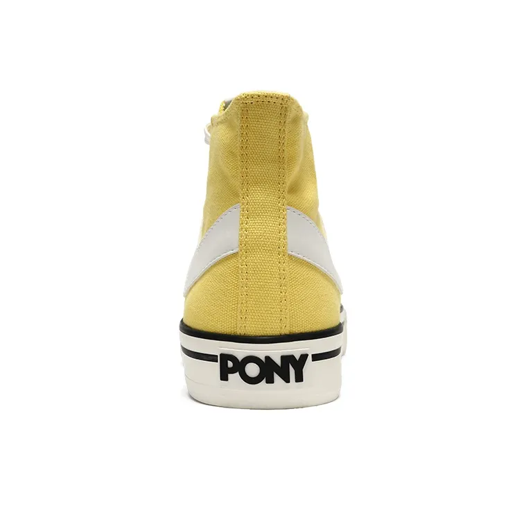 Pony Canvas Shoes Men High Top Yellow-4
