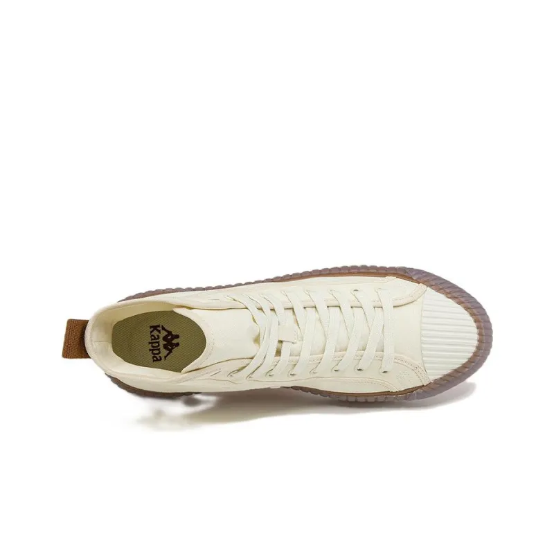 Kappa Breathable And Lightweight High Top Canvas Shoes Unisex Winter Day White-5
