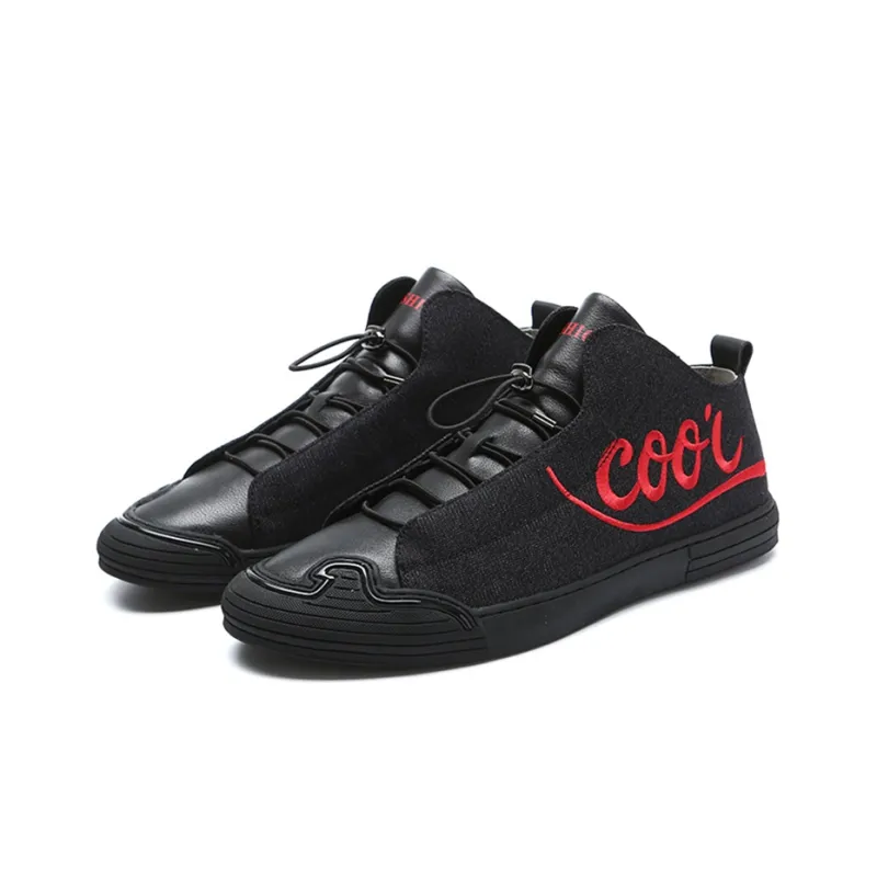 YEDANI Mid Top Canvas Shoes Men's Black-2