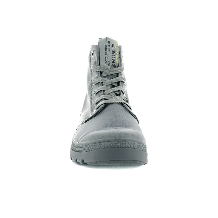 Palladium Pampa Lite+ Recycle Wp+ Anti-Slip And Wear-Resistant Water-Resistant High-Top Canvas Shoes Unisex Gray-3