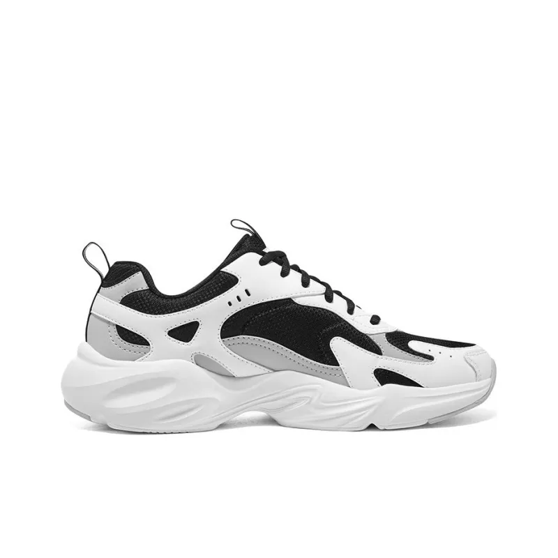 Skechers D'LITES Durable Breathable Low Top Chunky Sneakers Men's Black White-1