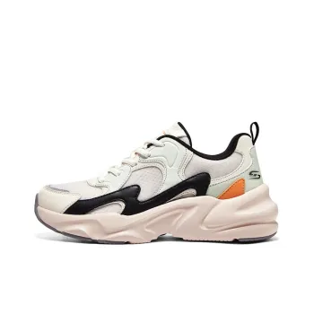 Skechers BOBS BAMINA 2 Cushioning Anti Slip And Wear Resistant Low Top Chunky Sneakers Women's White Orange