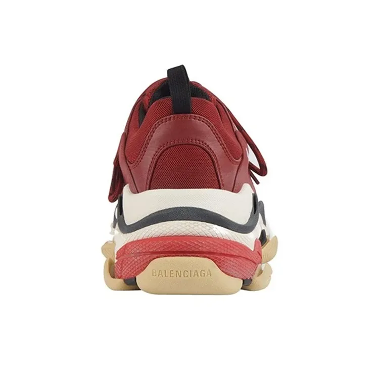Balenciaga Triple S Low-Top Chunky Sneakers Men's Red Black-3